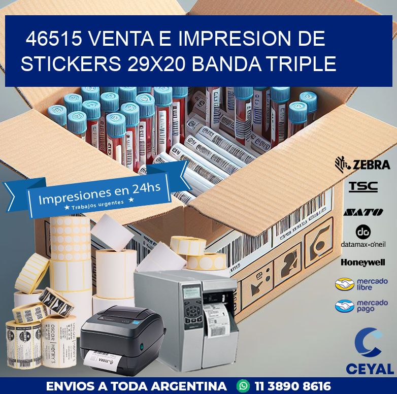 46515 VENTA E IMPRESION DE STICKERS 29X20 BANDA TRIPLE