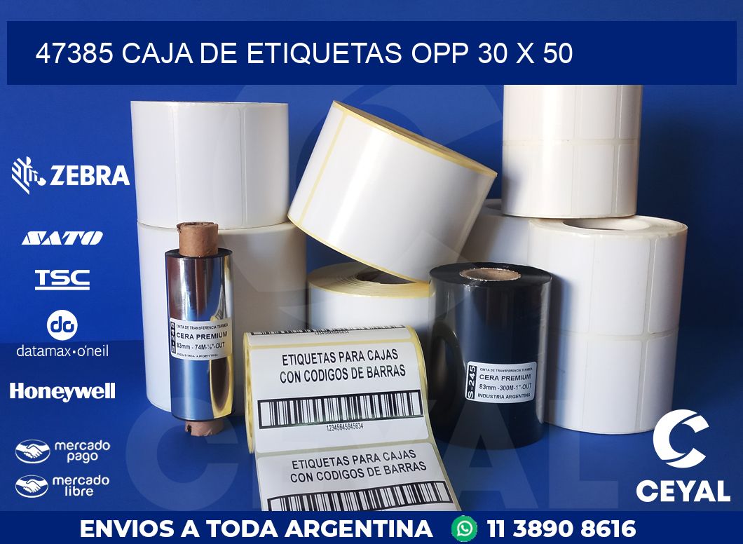 47385 CAJA DE ETIQUETAS OPP 30 X 50
