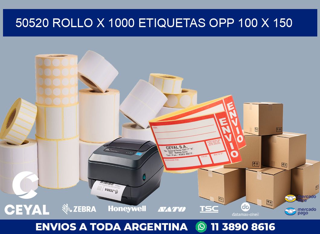50520 ROLLO X 1000 ETIQUETAS OPP 100 X 150