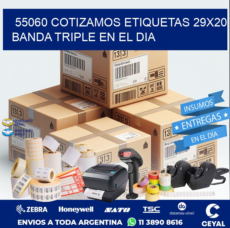 55060 COTIZAMOS ETIQUETAS 29X20 BANDA TRIPLE EN EL DIA
