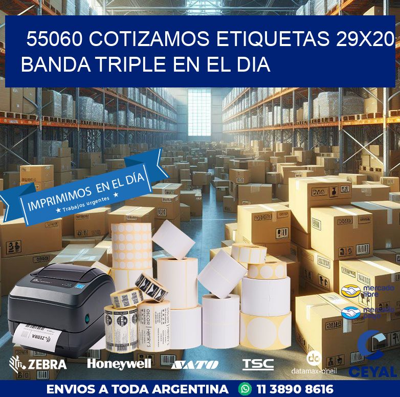 55060 COTIZAMOS ETIQUETAS 29X20 BANDA TRIPLE EN EL DIA