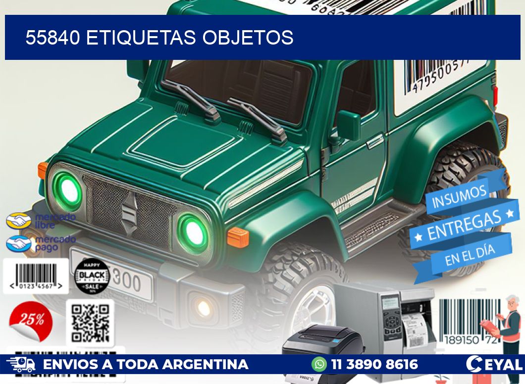 55840 etiquetas objetos
