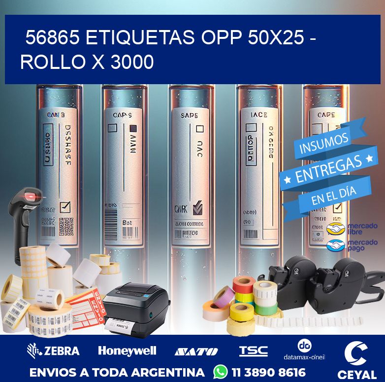 56865 ETIQUETAS OPP 50X25 - ROLLO X 3000
