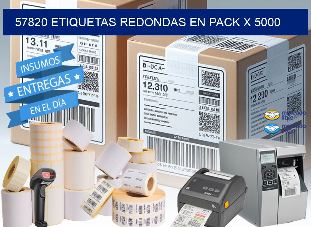 57820 ETIQUETAS REDONDAS EN PACK X 5000
