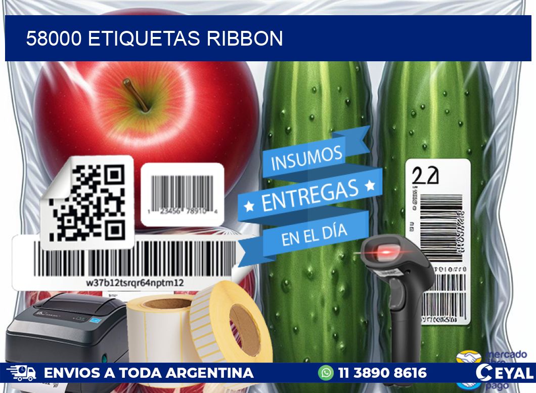 58000 ETIQUETAS RIBBON