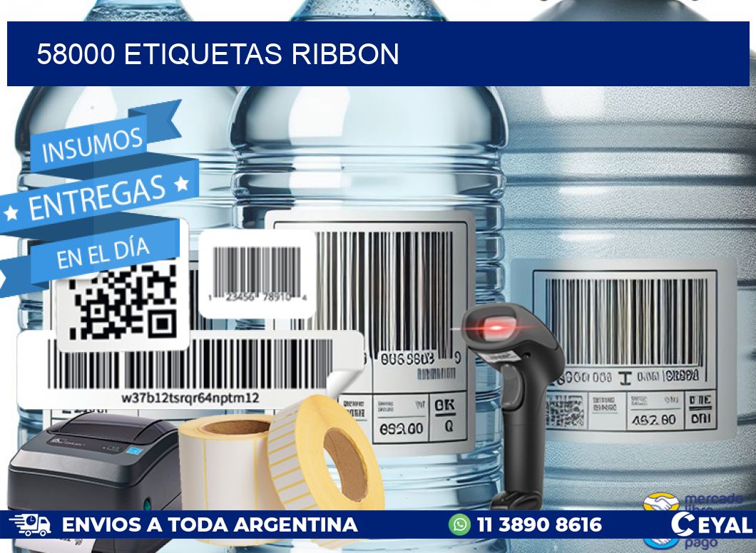 58000 ETIQUETAS RIBBON