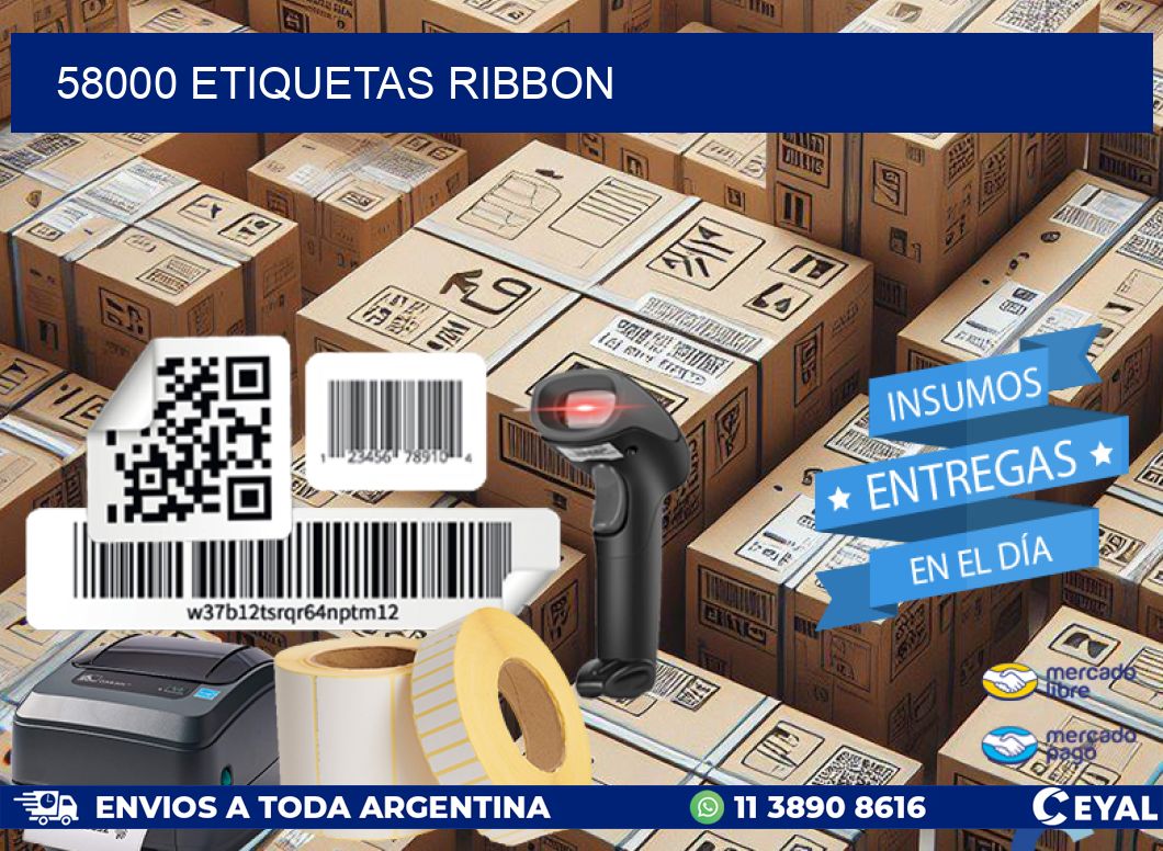 58000 ETIQUETAS RIBBON
