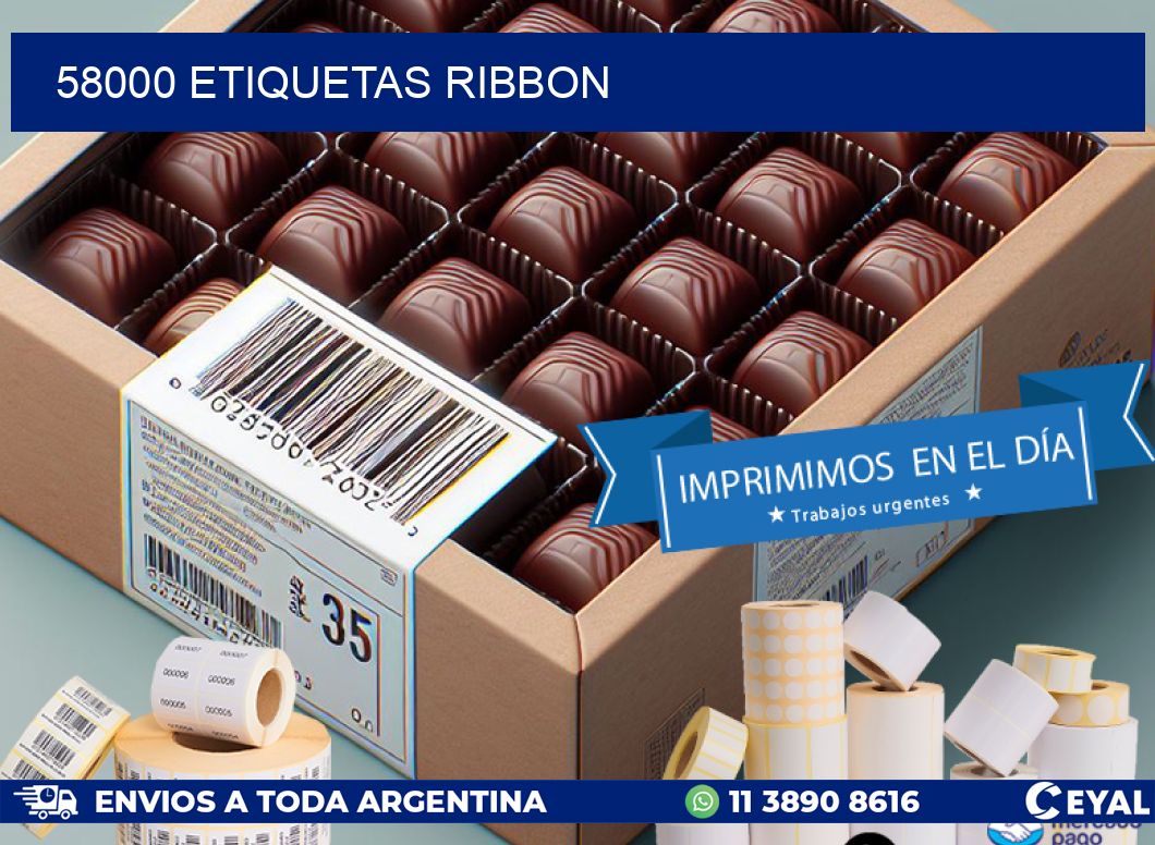 58000 ETIQUETAS RIBBON