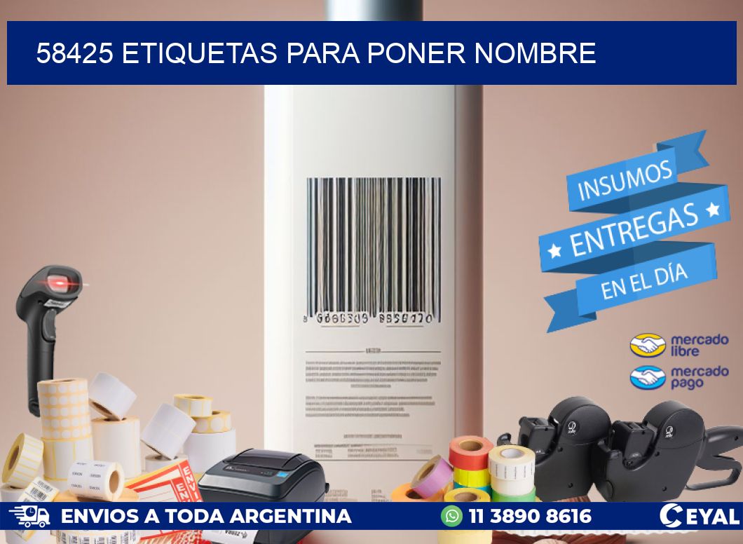 58425 ETIQUETAS PARA PONER NOMBRE