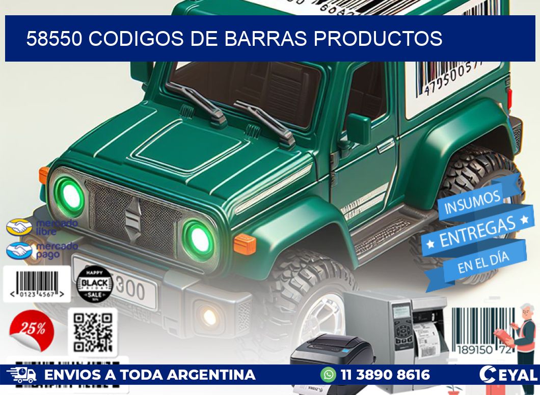 58550 Codigos de barras productos