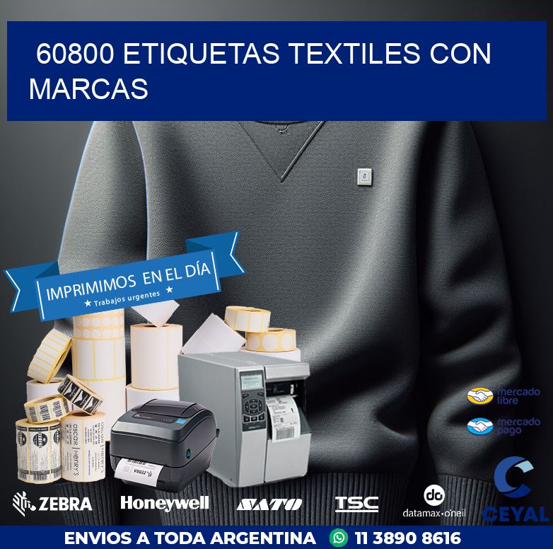 60800 ETIQUETAS TEXTILES CON MARCAS