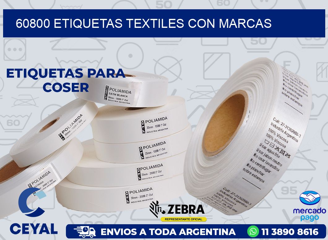 60800 ETIQUETAS TEXTILES CON MARCAS