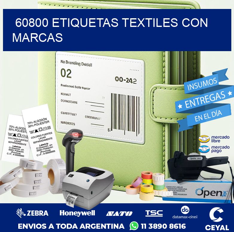 60800 ETIQUETAS TEXTILES CON MARCAS