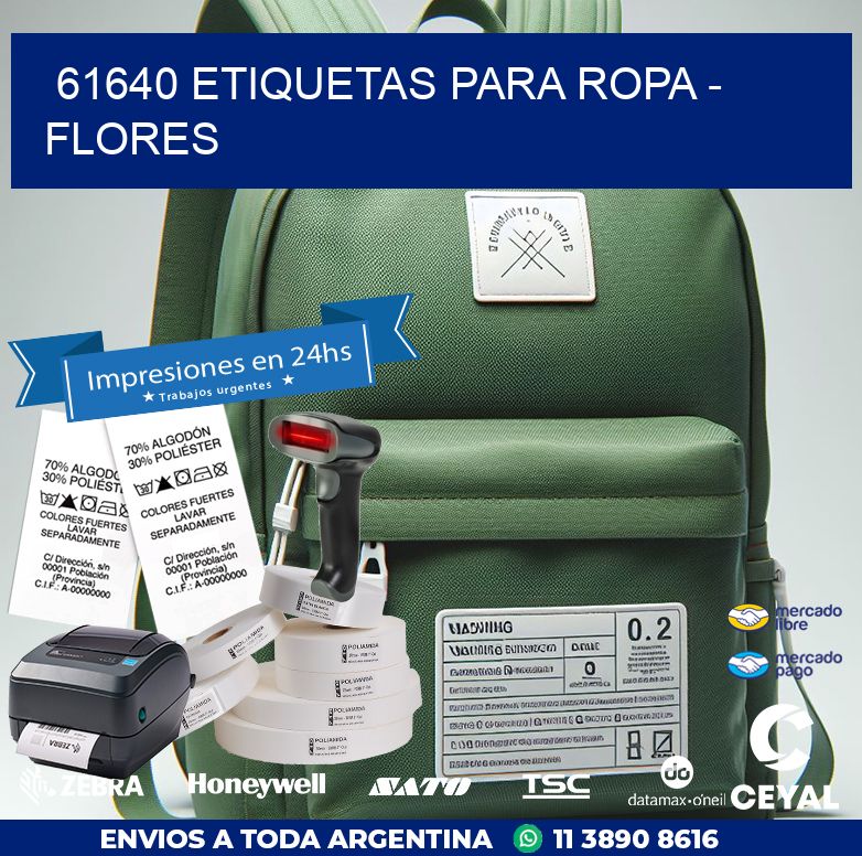61640 ETIQUETAS PARA ROPA - FLORES