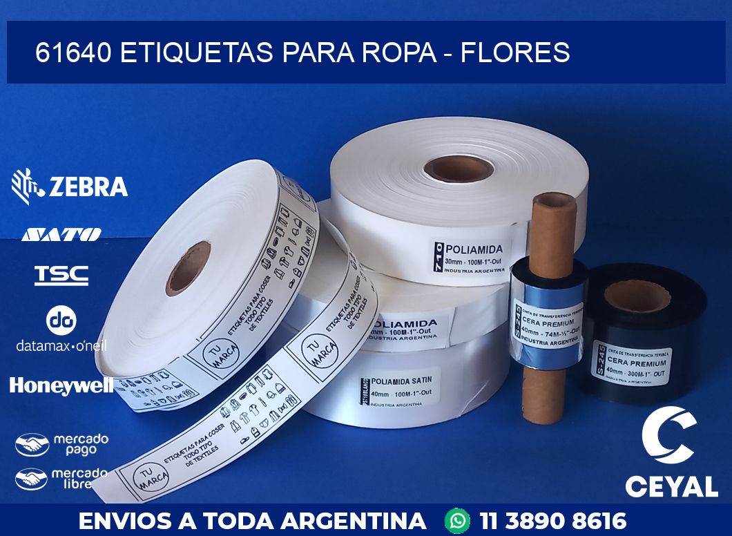 61640 ETIQUETAS PARA ROPA - FLORES