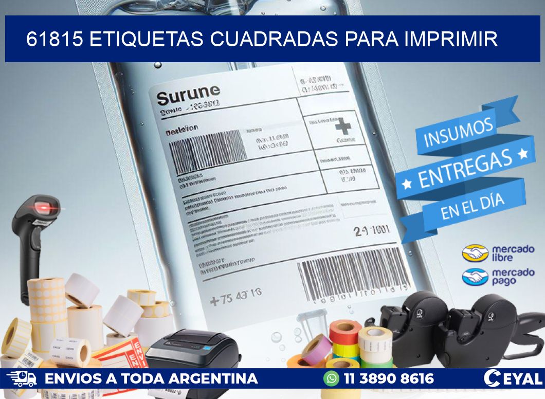 61815 Etiquetas cuadradas para imprimir
