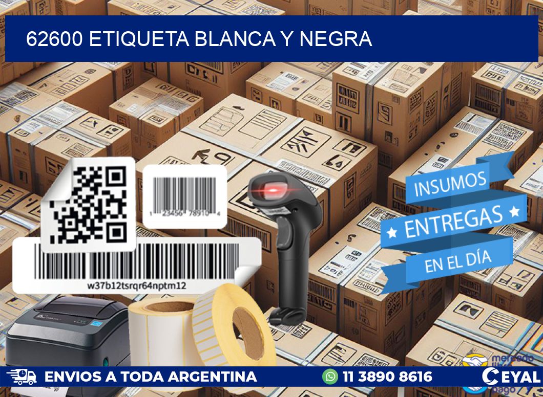 62600 ETIQUETA BLANCA Y NEGRA