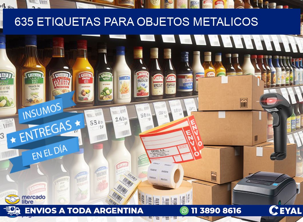 635 etiquetas para objetos metalicos