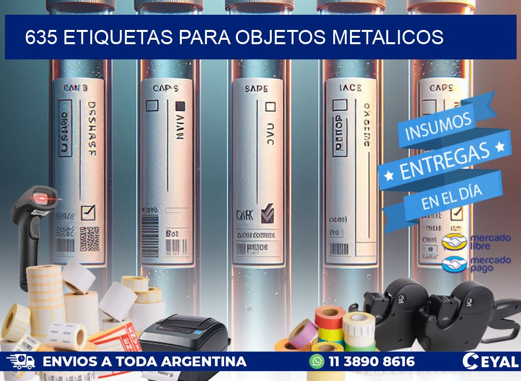 635 etiquetas para objetos metalicos