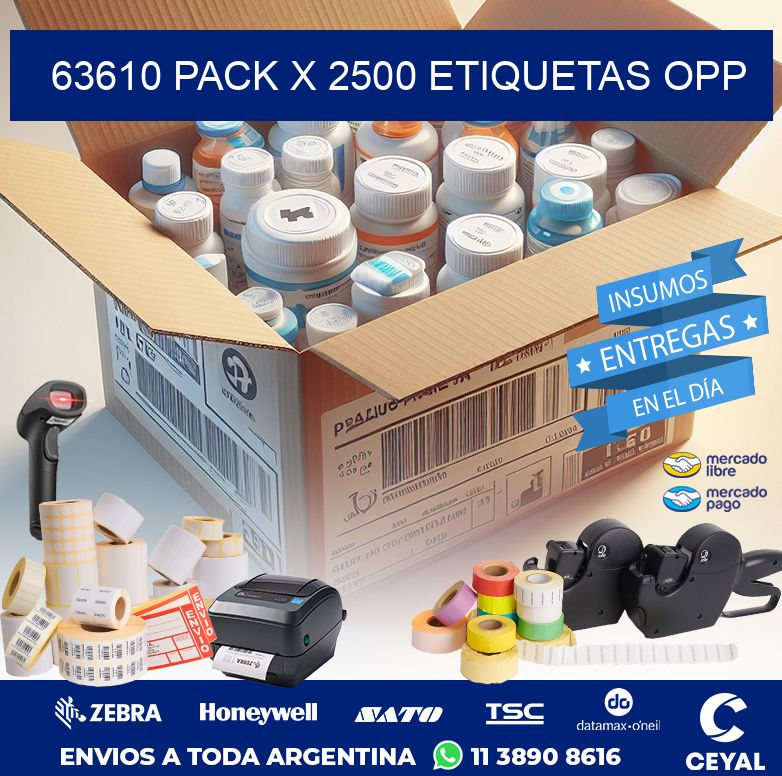 63610 PACK X 2500 ETIQUETAS OPP