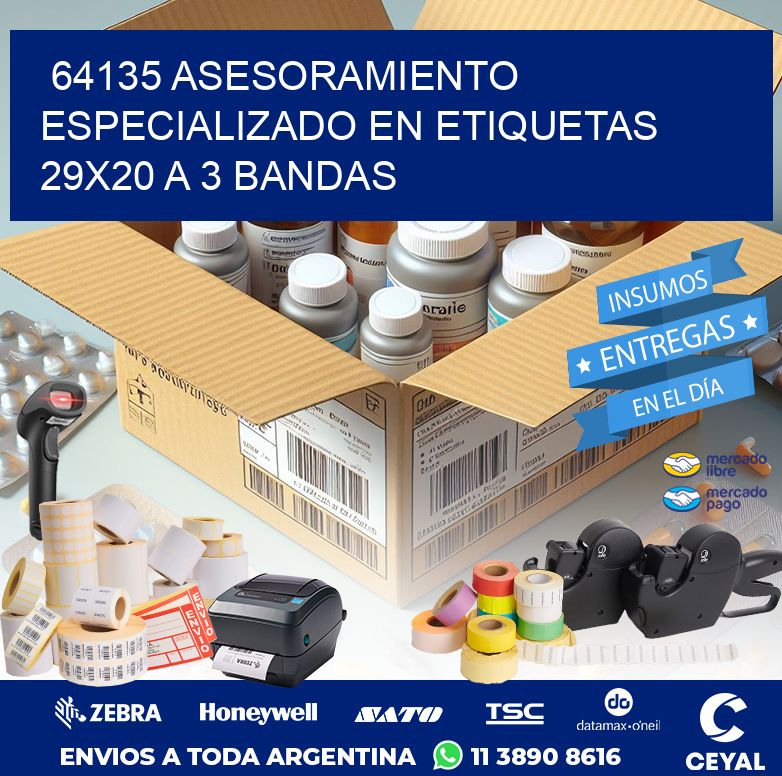 64135 ASESORAMIENTO ESPECIALIZADO EN ETIQUETAS 29X20 A 3 BANDAS