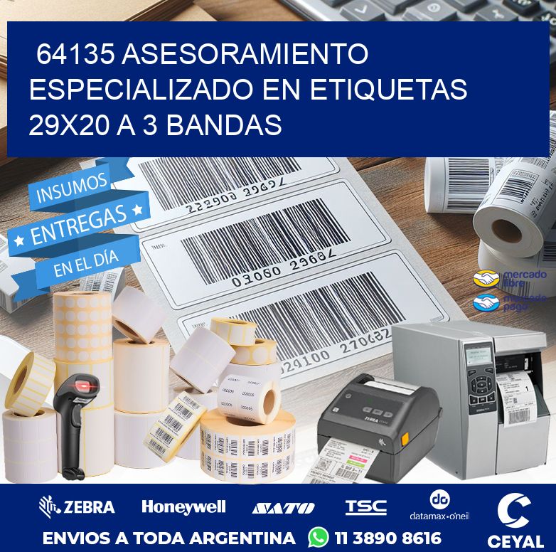 64135 ASESORAMIENTO ESPECIALIZADO EN ETIQUETAS 29X20 A 3 BANDAS