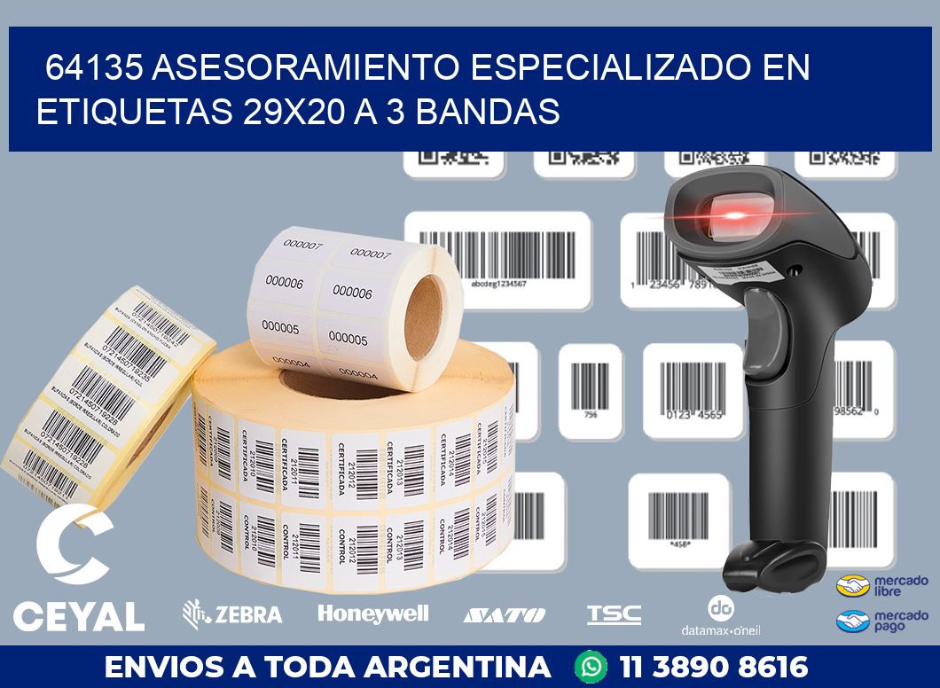64135 ASESORAMIENTO ESPECIALIZADO EN ETIQUETAS 29X20 A 3 BANDAS