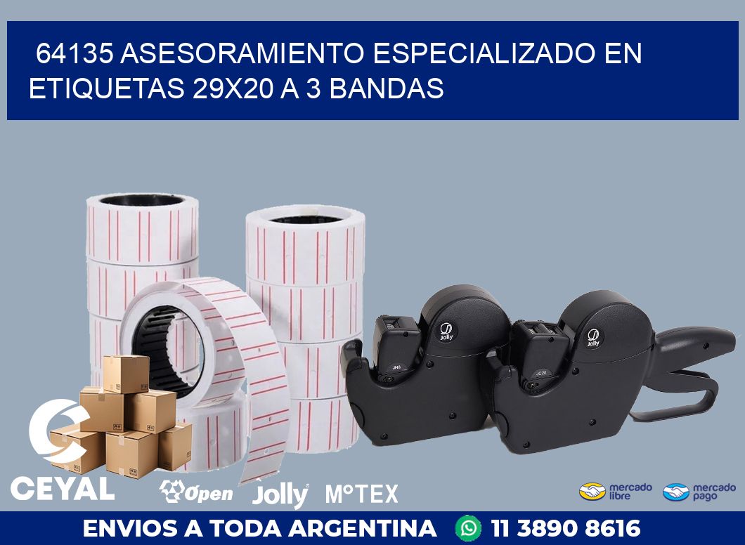 64135 ASESORAMIENTO ESPECIALIZADO EN ETIQUETAS 29X20 A 3 BANDAS