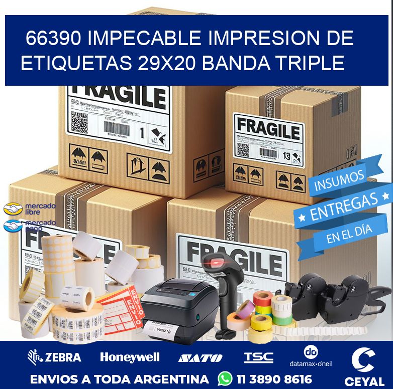 66390 IMPECABLE IMPRESION DE ETIQUETAS 29X20 BANDA TRIPLE