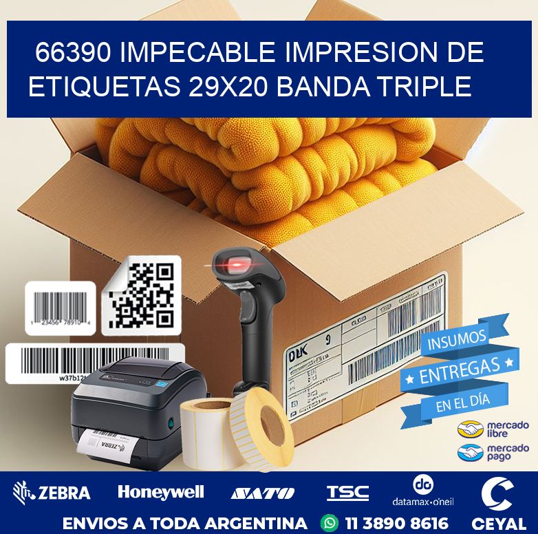 66390 IMPECABLE IMPRESION DE ETIQUETAS 29X20 BANDA TRIPLE