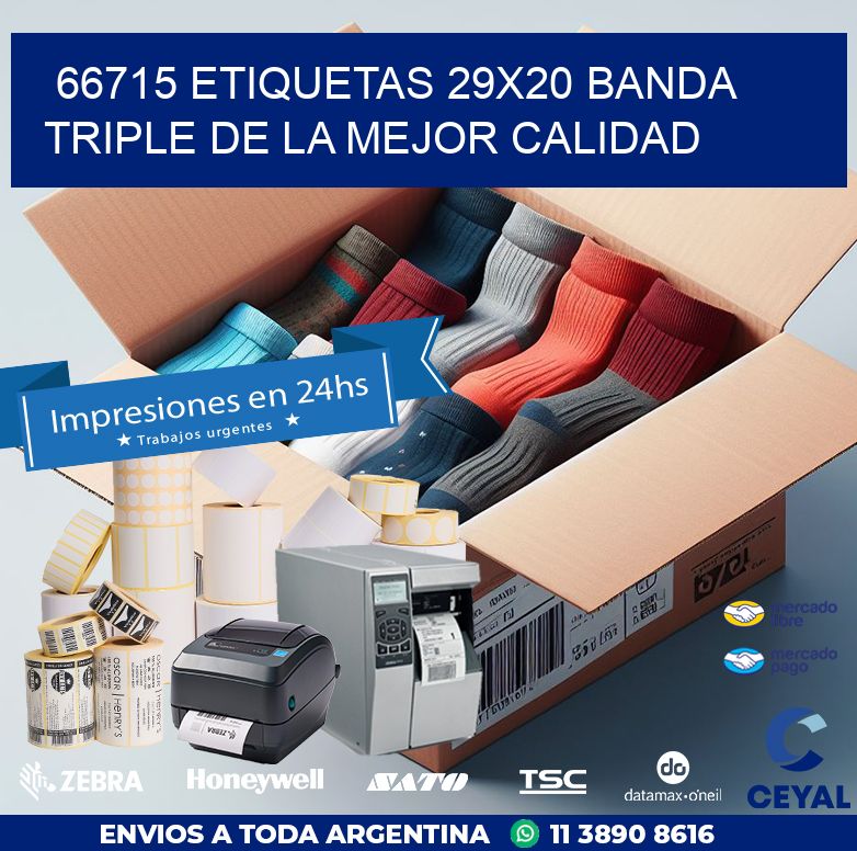 66715 ETIQUETAS 29X20 BANDA TRIPLE DE LA MEJOR CALIDAD