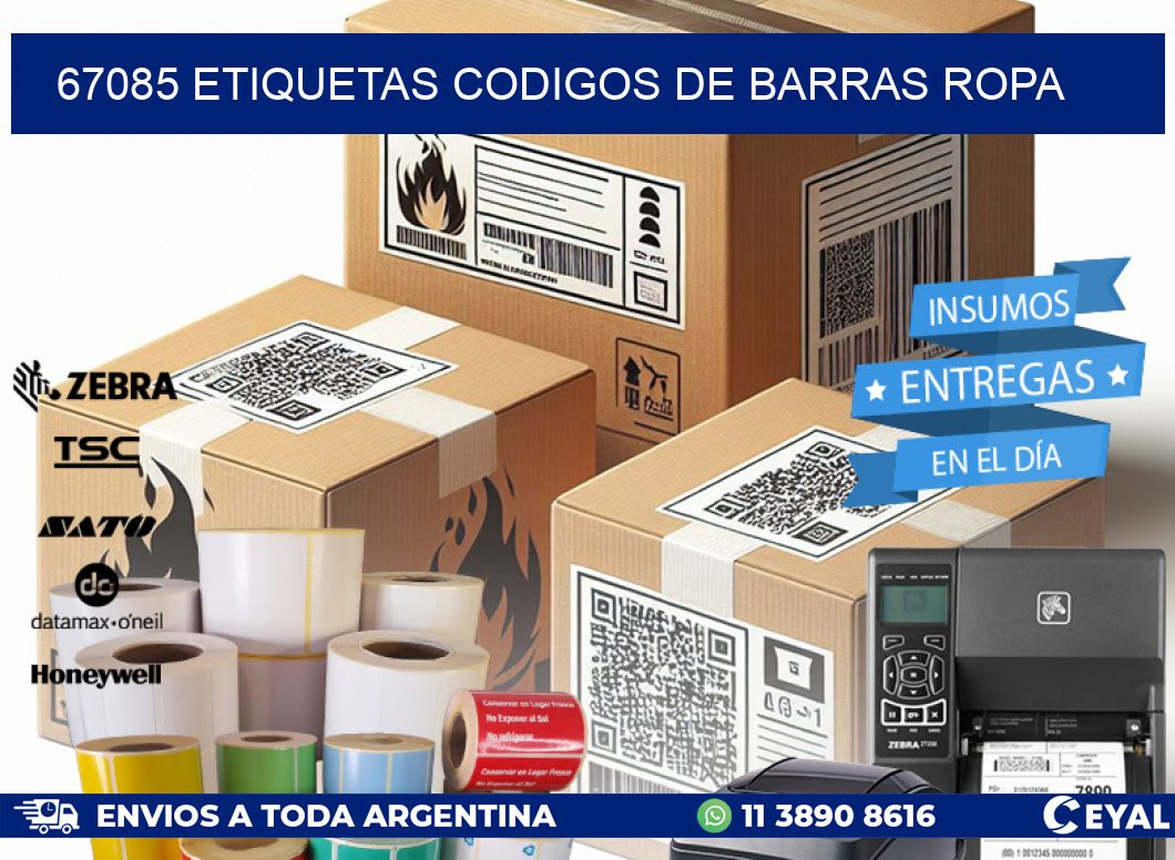 67085 ETIQUETAS CODIGOS DE BARRAS ROPA