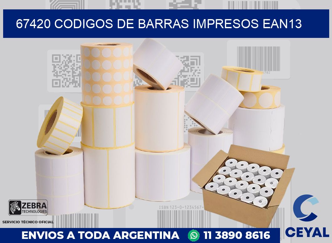 67420 codigos de barras impresos ean13