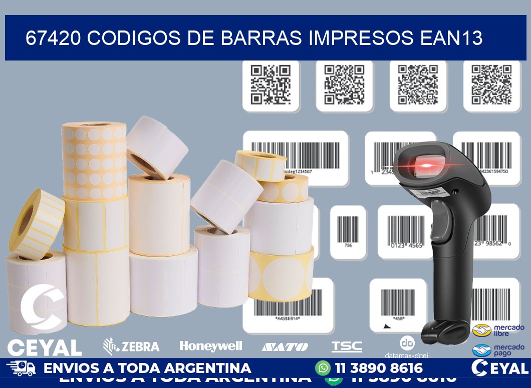 67420 codigos de barras impresos ean13