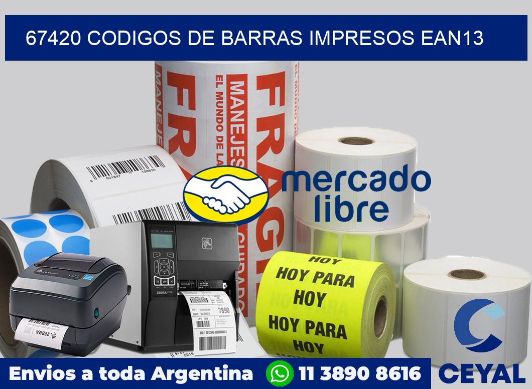 67420 codigos de barras impresos ean13