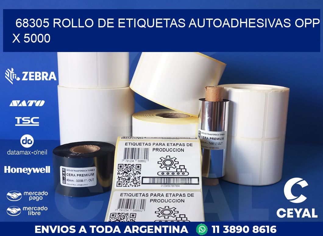 68305 ROLLO DE ETIQUETAS AUTOADHESIVAS OPP X 5000