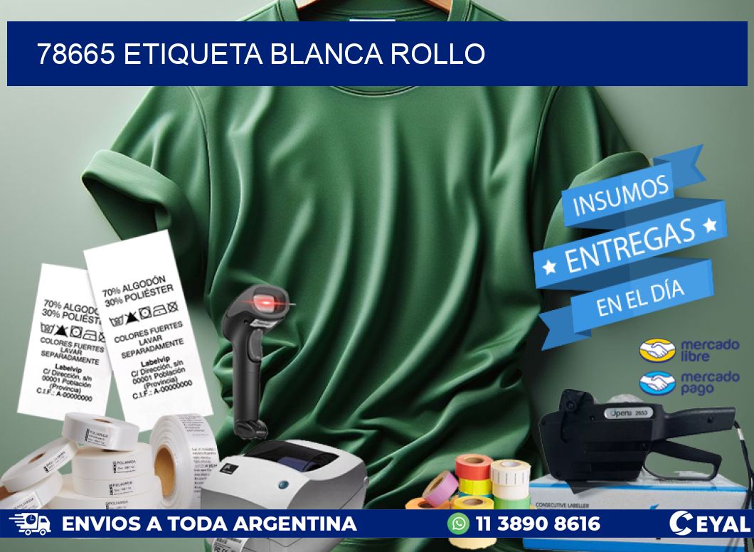78665 etiqueta blanca rollo