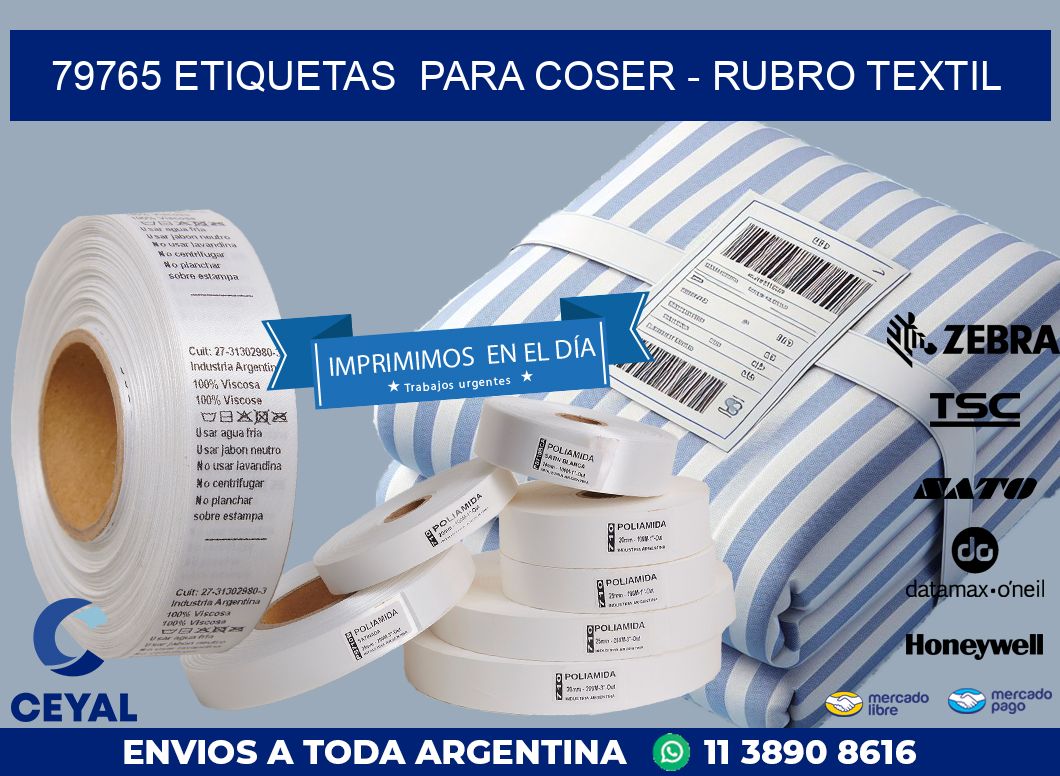 79765 ETIQUETAS  PARA COSER - RUBRO TEXTIL