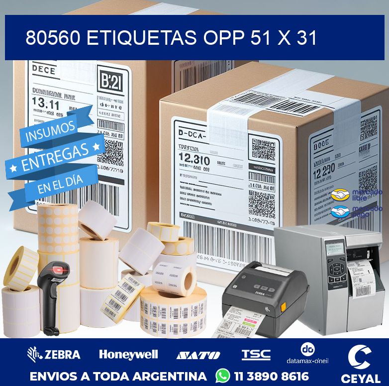 80560 ETIQUETAS OPP 51 X 31
