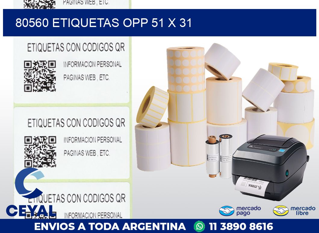 80560 ETIQUETAS OPP 51 X 31