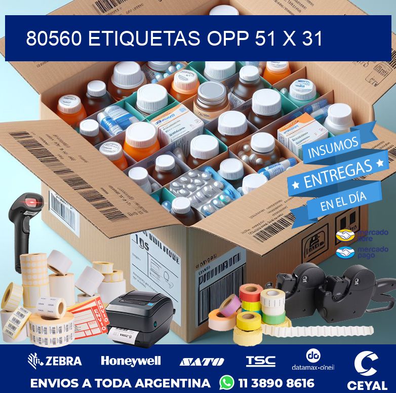 80560 ETIQUETAS OPP 51 X 31