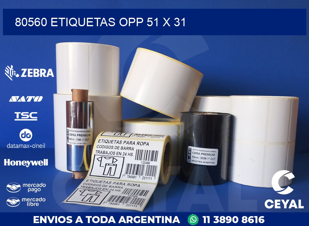 80560 ETIQUETAS OPP 51 X 31