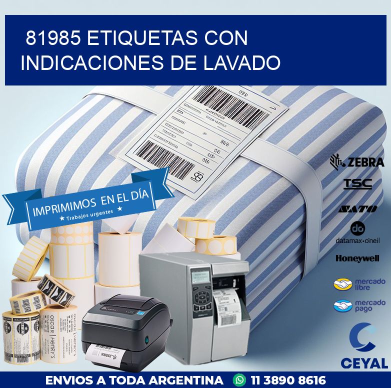 81985 ETIQUETAS CON INDICACIONES DE LAVADO