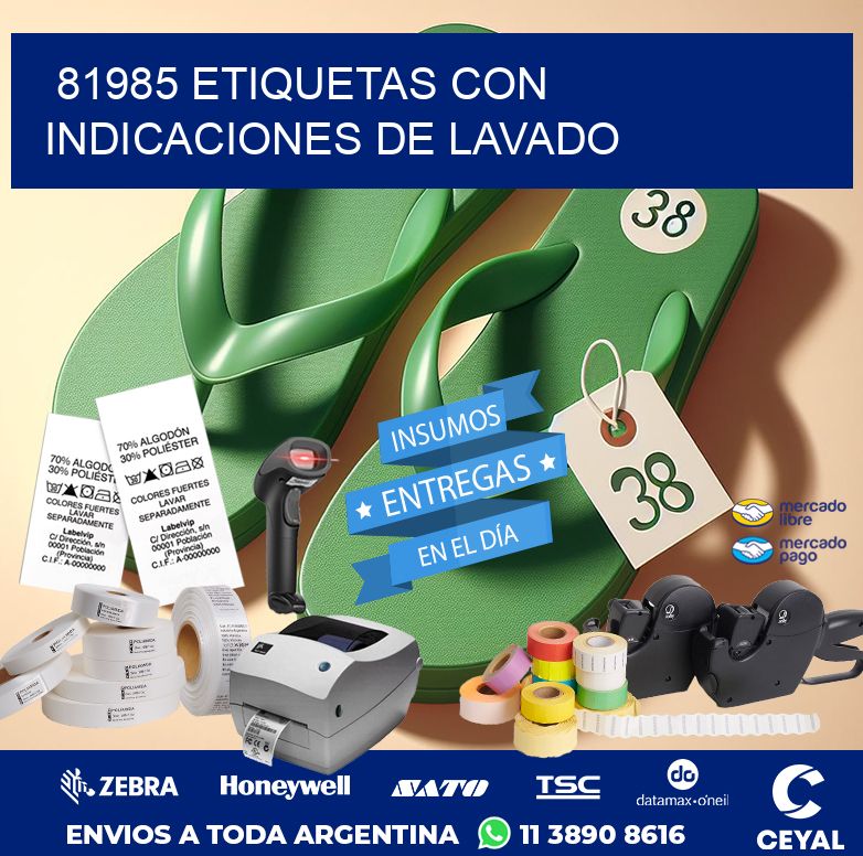 81985 ETIQUETAS CON INDICACIONES DE LAVADO