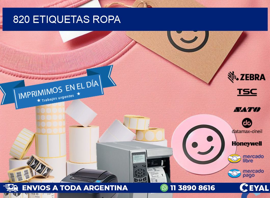 820 ETIQUETAS ROPA