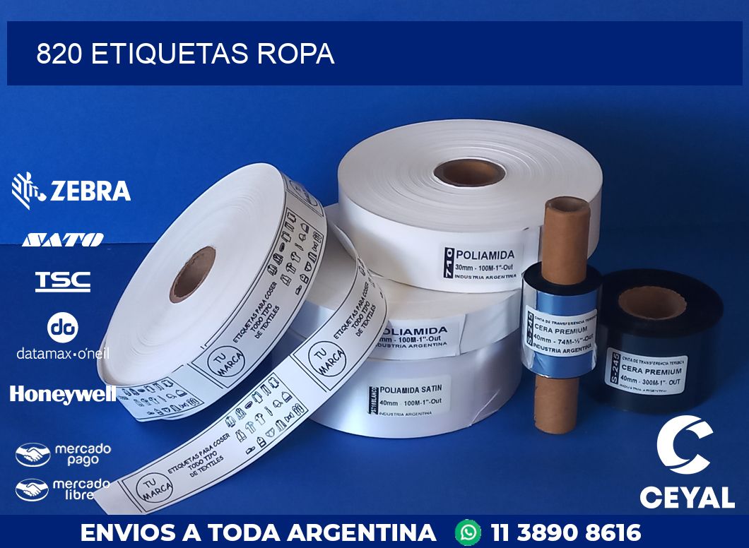 820 ETIQUETAS ROPA