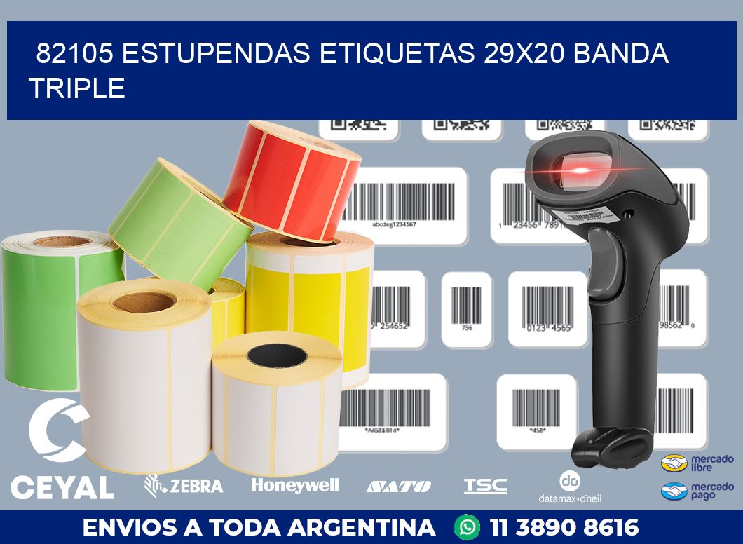 82105 ESTUPENDAS ETIQUETAS 29X20 BANDA TRIPLE