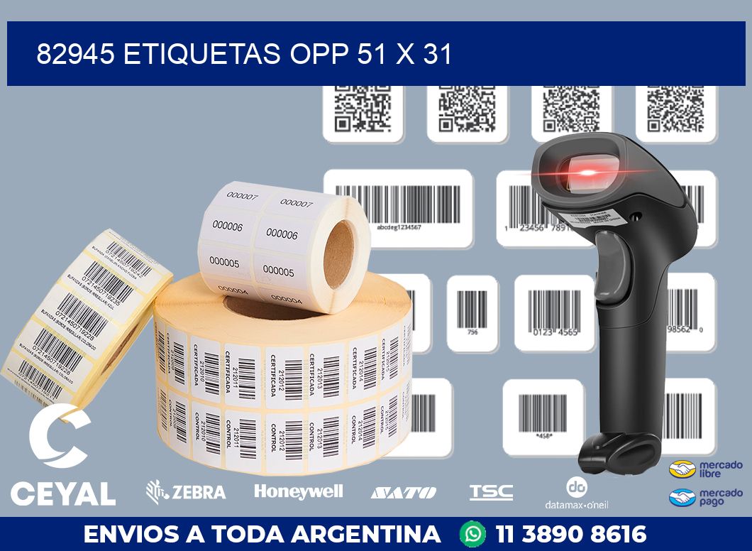 82945 ETIQUETAS OPP 51 X 31