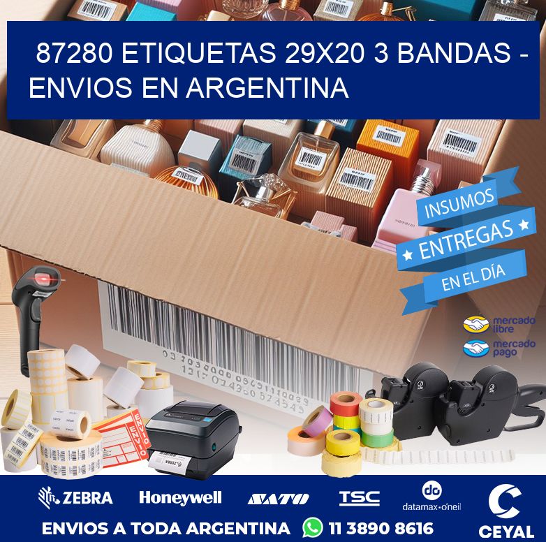 87280 ETIQUETAS 29X20 3 BANDAS - ENVIOS EN ARGENTINA