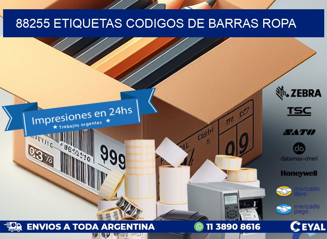 88255 ETIQUETAS CODIGOS DE BARRAS ROPA